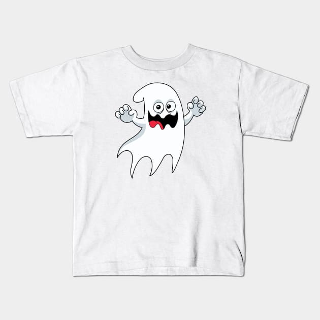 Halloween cute ghost, cartoon ghost, Halloween character Kids T-Shirt by PrimeStore